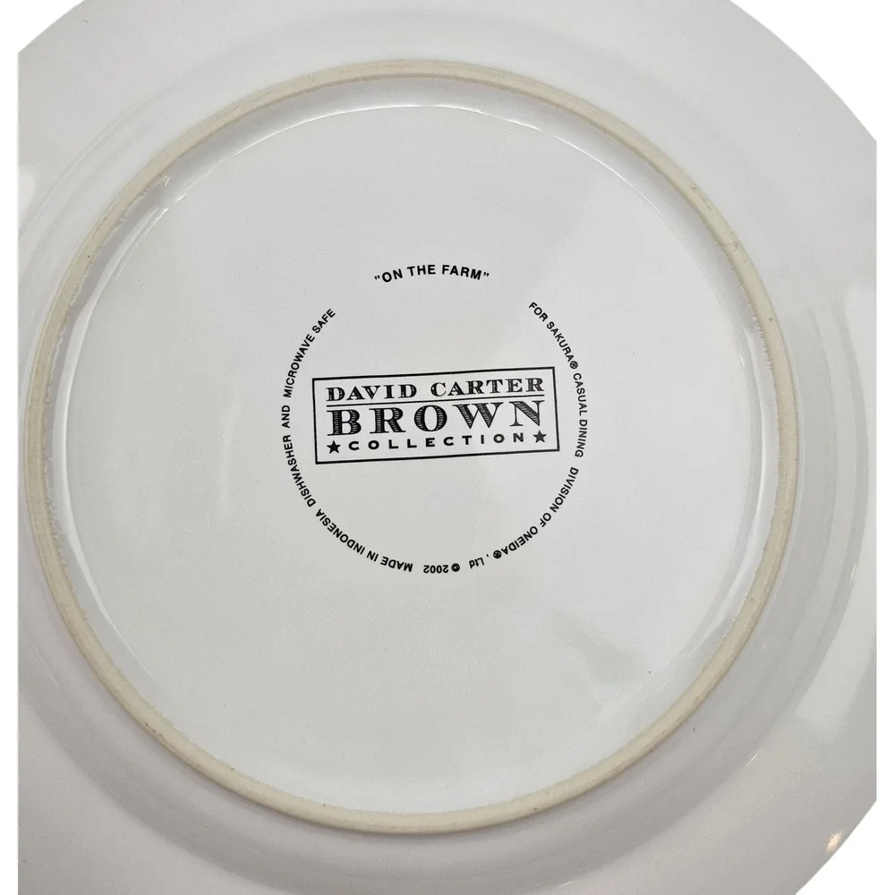 David Carter Brown‎ Collection Rooster Plates Set of 4 Farmhouse Country Decor